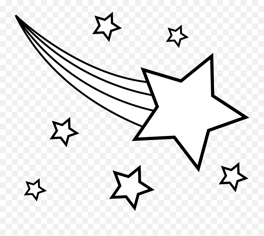 Shooting Star Star Clipart Black And - Shooting Star Clip Art Emoji,Shooting Star Clipart