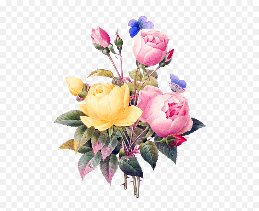 Vintage Flowers Emoji,Vintage Roses Png