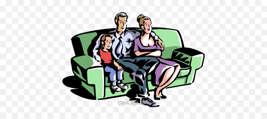 Family Sitting - Clipart For Watching Television Emoji,Couch Clipart