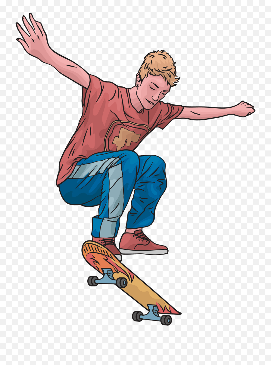 Skateboarding Trick Clipart - Skateboarding Png Emoji,Skateboard Clipart