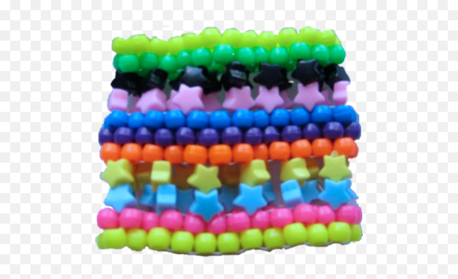 Colorful Stars Kandi Cuff Bracelet Kandy Raver - 999 The Kandi Bazaar Love Kandi Emoji,Bracelet Png