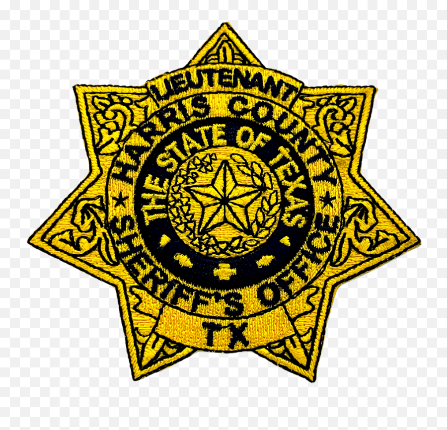 Harris County Sheriff Tx Lt Star Laser Cut Patch Gold Emoji,Laser Cut Logo
