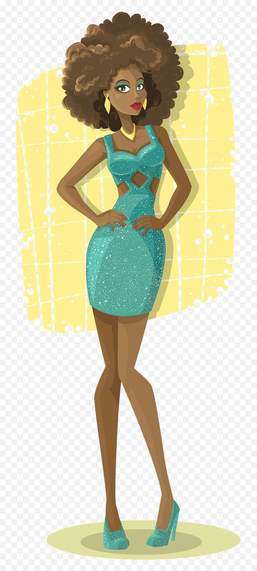 Disco Woman With An Afro Clipart Free Download Transparent - Curly Emoji,Afro Clipart