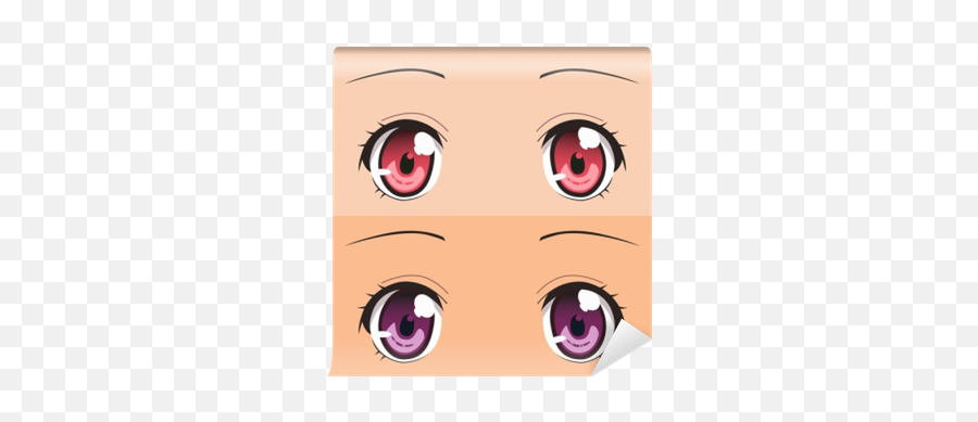 Red And Violet Anime Eyes Wall Mural U2022 Pixers - We Live To Change Girly Emoji,Anime Eye Png