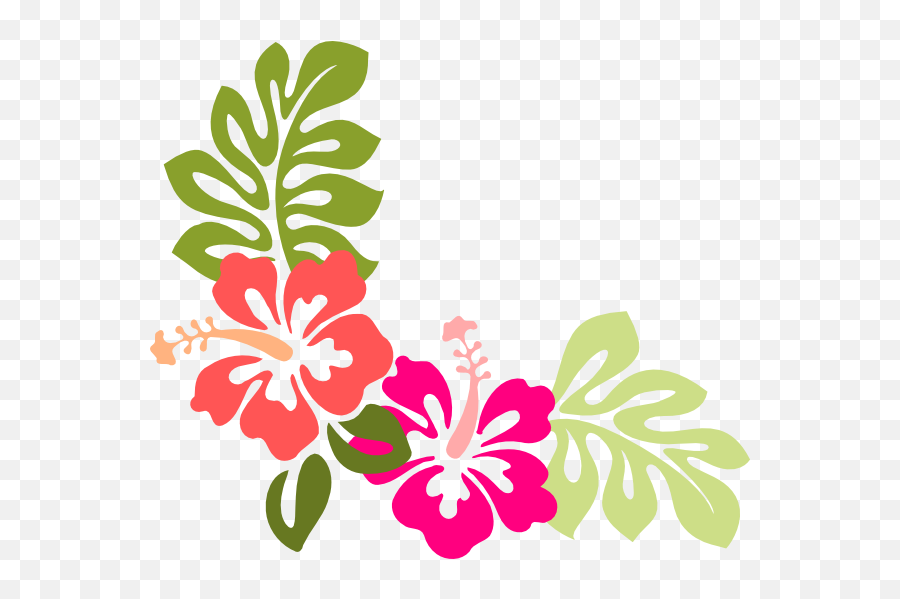 Hibiscus Clip Art - Vector Clip Art Online Royalty Clip Arte Flores Emoji,Hibiscus Flower Clipart