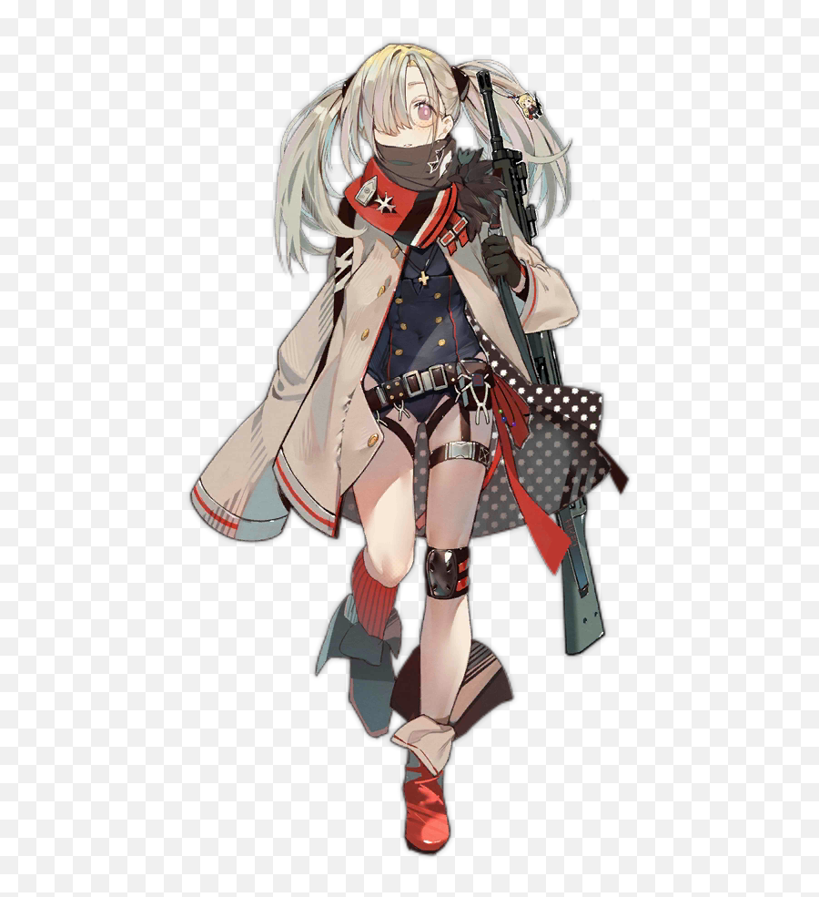 Safebooru - 1girl Asymmetrical Legwear Bangs Belt Blonde Girls Frontline Hk21 Emoji,Anime Glasses Png