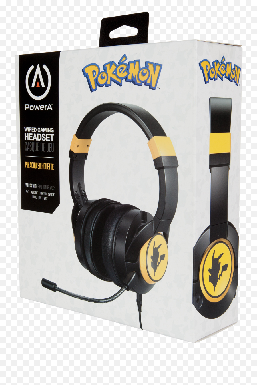 Powera Pokémon Wired Gaming Headset - Pikachu Silhouette Emoji,Headphones Silhouette Png