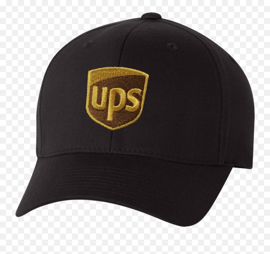 Black Ups Flexfit Curved Bill Center Logo Hat Cap Sm Lxl Emoji,Flexfit Logo