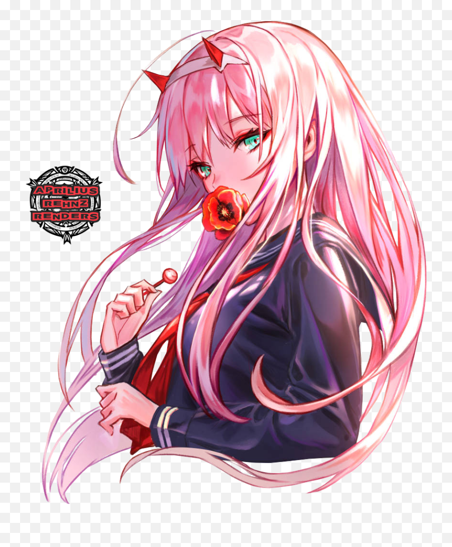 Zero Two Render Png Image With No - Darling In The Franxx Emoji,Zero Two Png