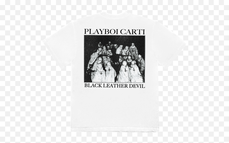 Black Leather Devil Tee - Black Leather Devil Playboi Carti Emoji,Devil Transparent