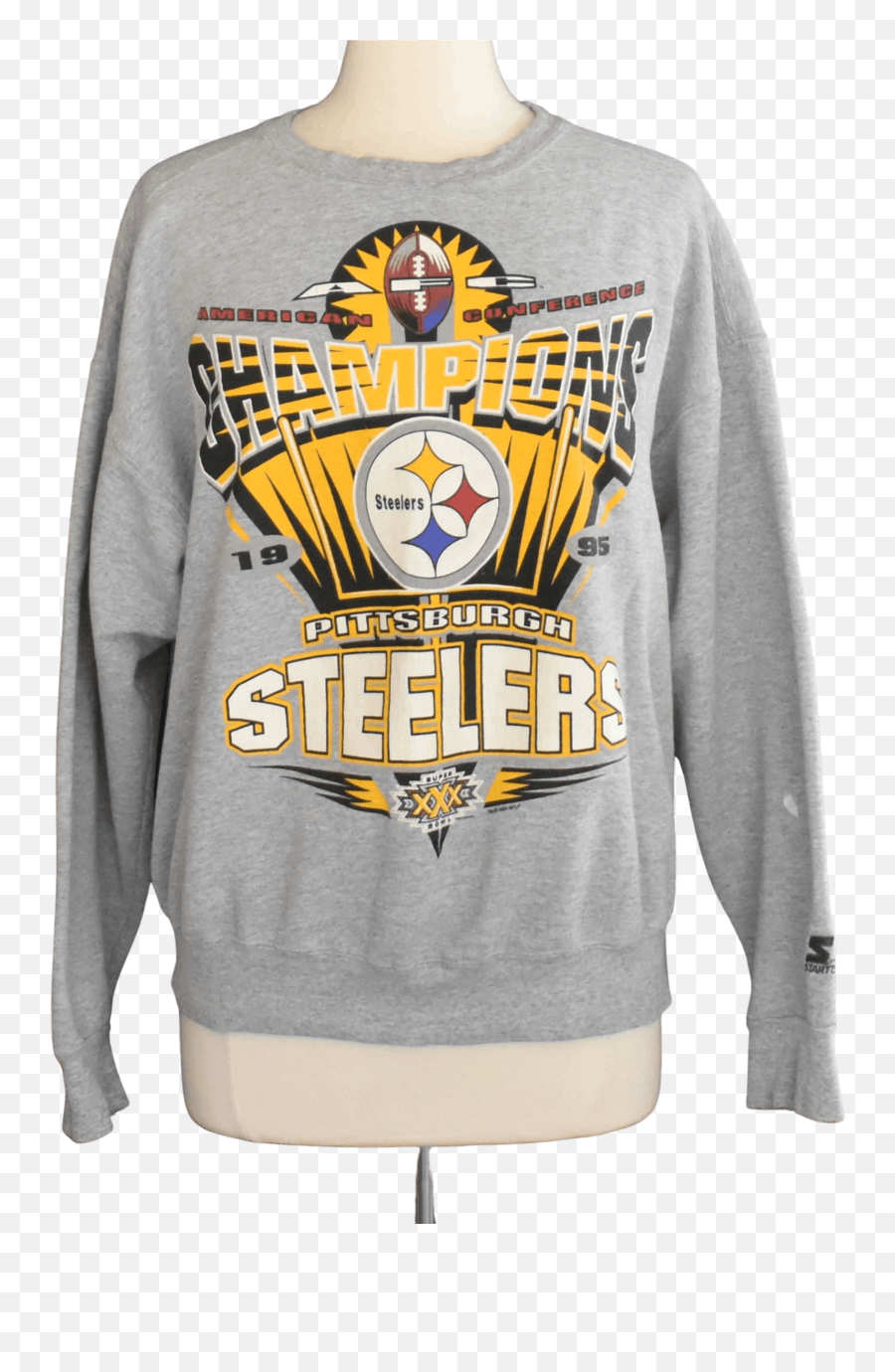 90u0027s Pittsburgh Steelers Afc Champions Sweatshirt By Starter - Long Sleeve Emoji,Steeler Logo