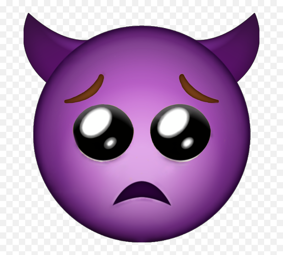 Emoji Sad Devil Purple Aesthetic Sticker By Eohl2453 - Sad Devil Emoji Png,Devil Emoji Transparent