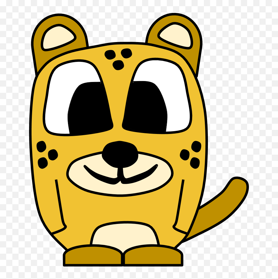 Cheetah Big Eyes Cartoon Animal - Cheetah Clipart Full Emoji,Cheetah Running Clipart