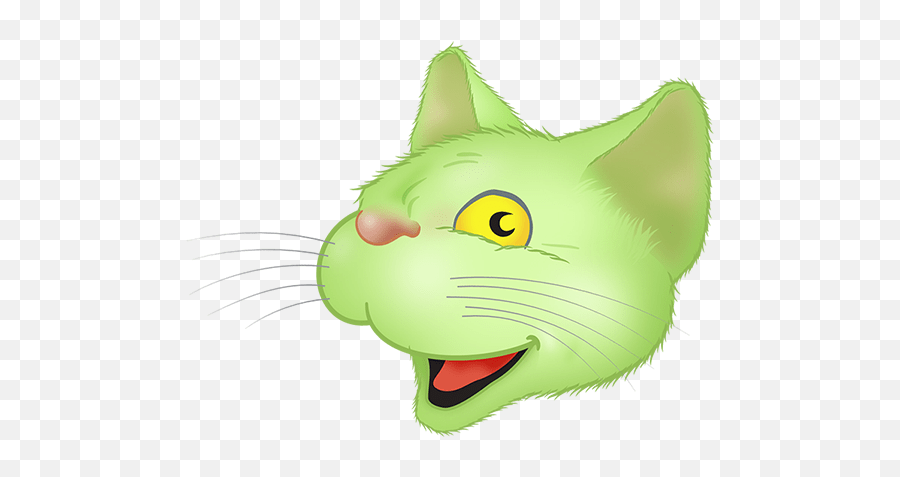 Green Cat Emoji By Yann Le Roux,Cat Emoji Png