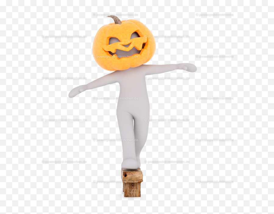 Balancing On A Bank With A Pumpkin Head - Powerpoint Männchen Emoji,Pumpkin Head Png