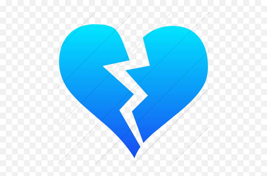 Iconsetc Simple Ios Blue Gradient Classica Broken Heart Icon Emoji,Blue Heart Transparent