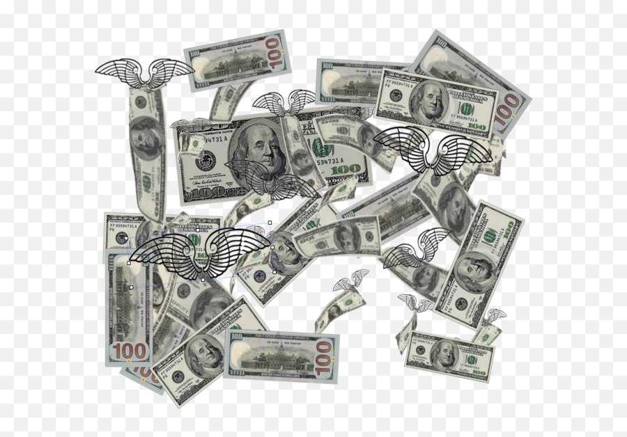 Flying Money Art Designs T - Shirt Flying Money Art Designs Emoji,Money Falling Transparent Background