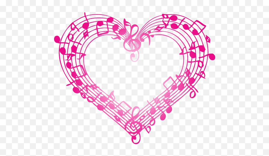 Valentine Music Heart Transparent Png Pngimagespics Emoji,Pink Hearts Transparent