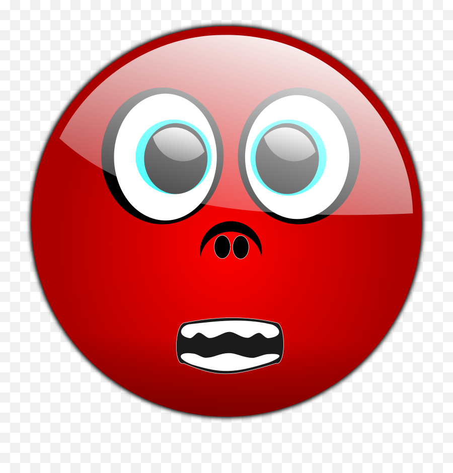 Halloween Smiley - Scared Clipart Free Download Transparent Red Emoji Faces Scared,Scared Clipart