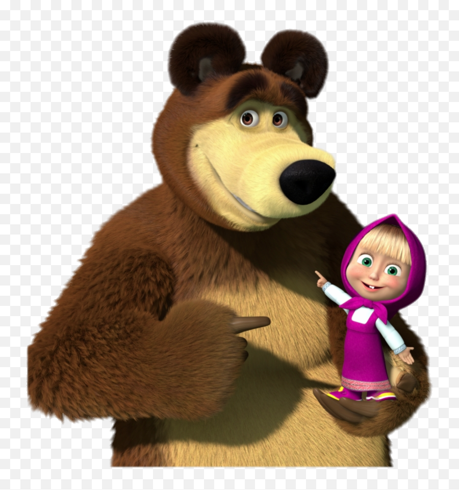 Check Out This Transparent The Bear Holding Masha On Arm Png - Masha And The Bear Png Emoji,Arm Png