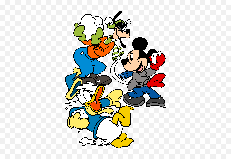 Disney Snowball Fight - Mickey Goofy And Donald Snowball Fight Emoji,Snowball Clipart