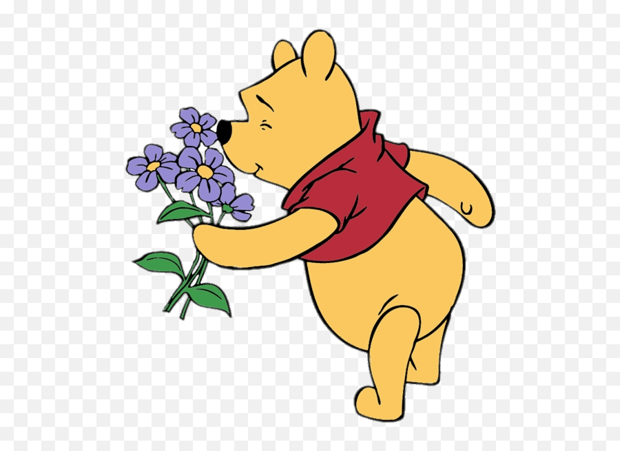 Pooh Cartoon Transparent - Smell Png Clipart Emoji,Forget Me Not Flowers Clipart
