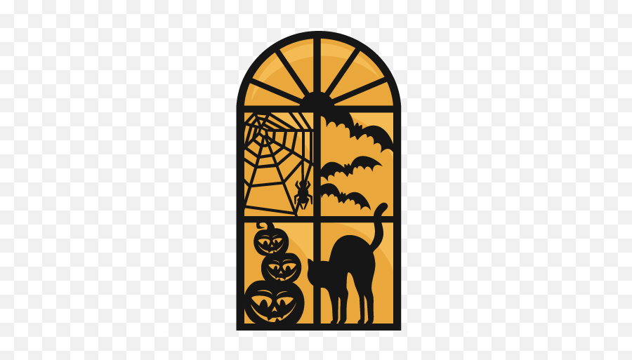 Large Halloween Window Clip Art - Halloween Window Clipart Emoji,Window Clipart