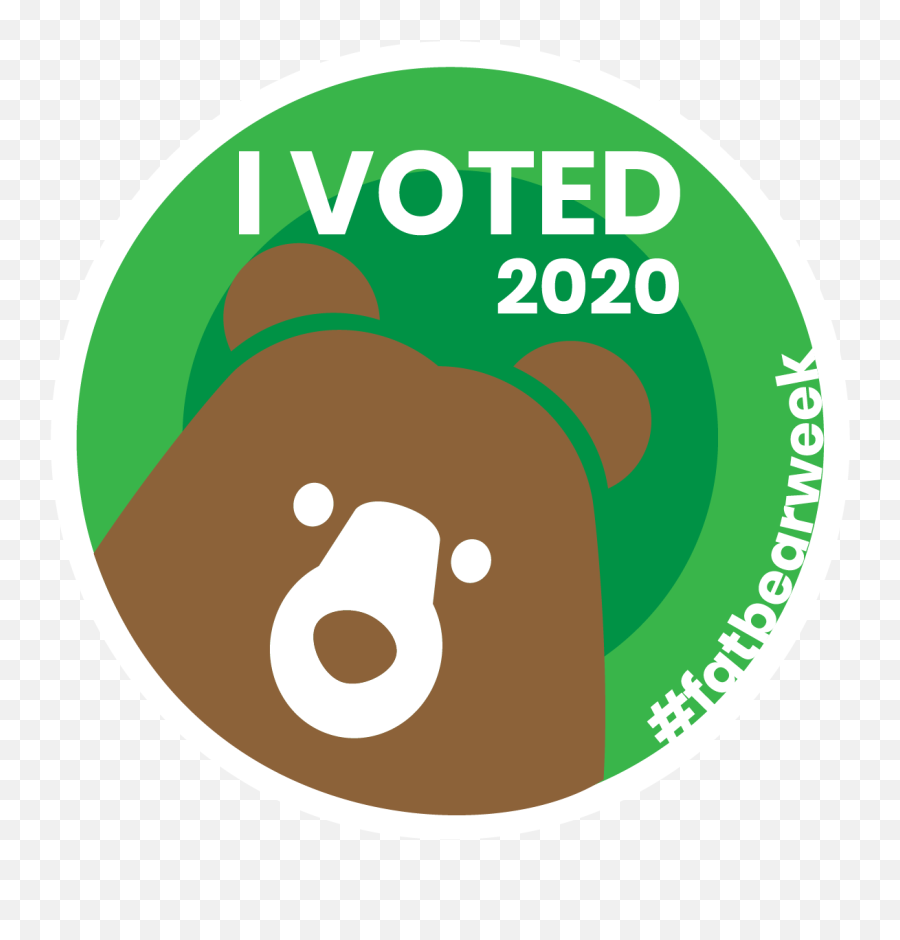 Fat Bear Week 2020 Vote - Bear Vote Emoji,I Voted Sticker Png