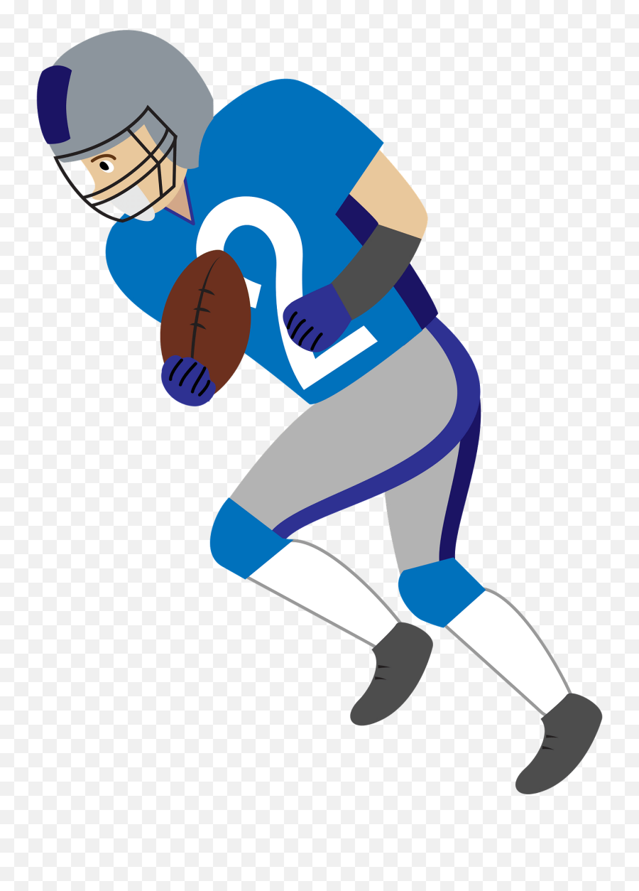 American Football Player Clipart - Blue Football Player Clipart Transparent Emoji,Football Player Clipart