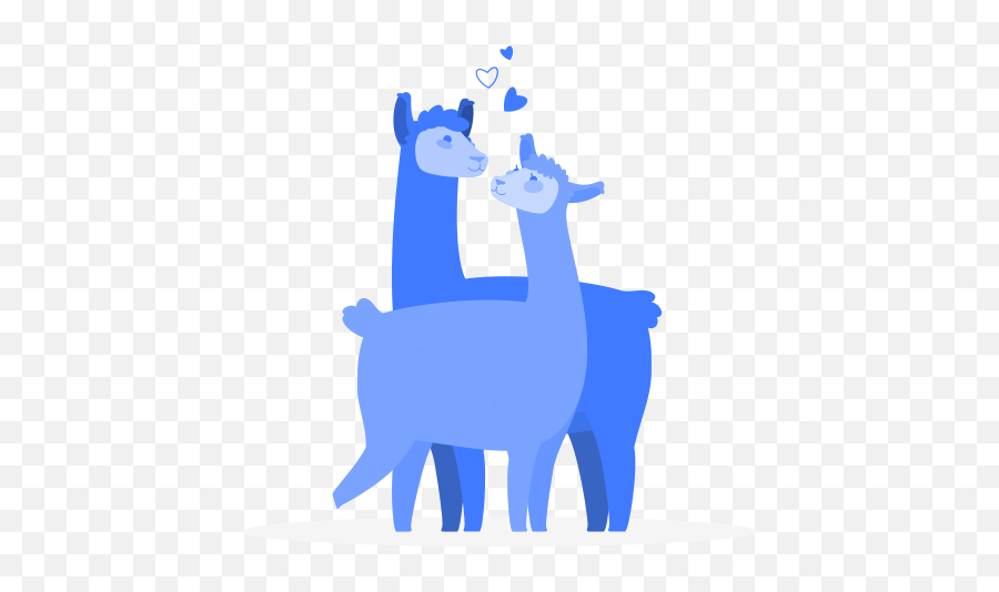 Llamas In Love Customizable Semi Flat Illustrations Pana Style Emoji,Llamas Clipart