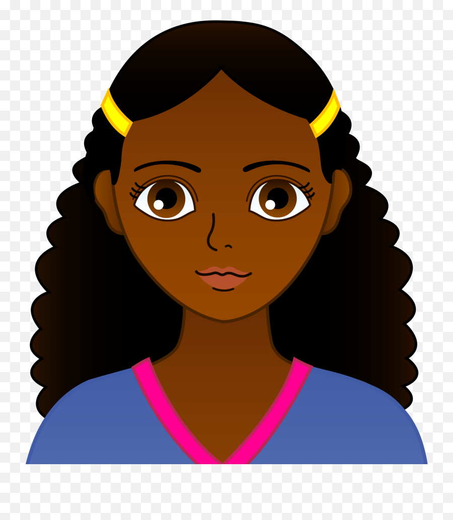 Black Girl Transparent Png Clip - Cartoon Girl Face Black Emoji,Black Girl Clipart
