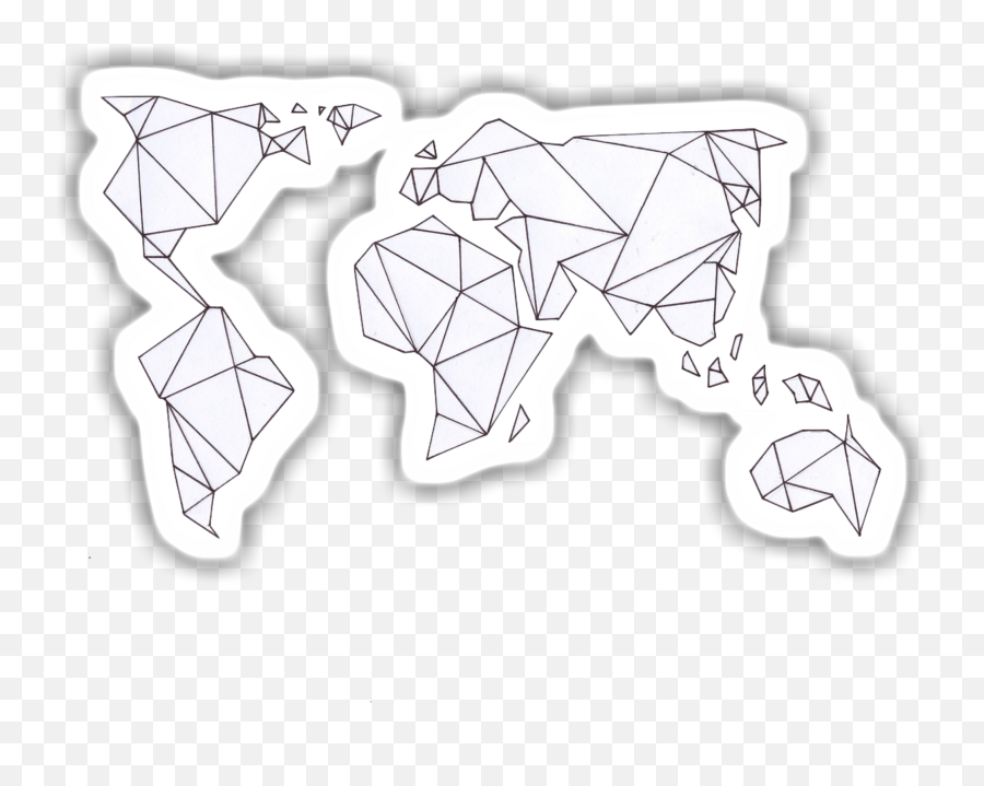 Free World Map Black And White Png Download Free Clip Art - Simple Geometric World Map Emoji,A Png