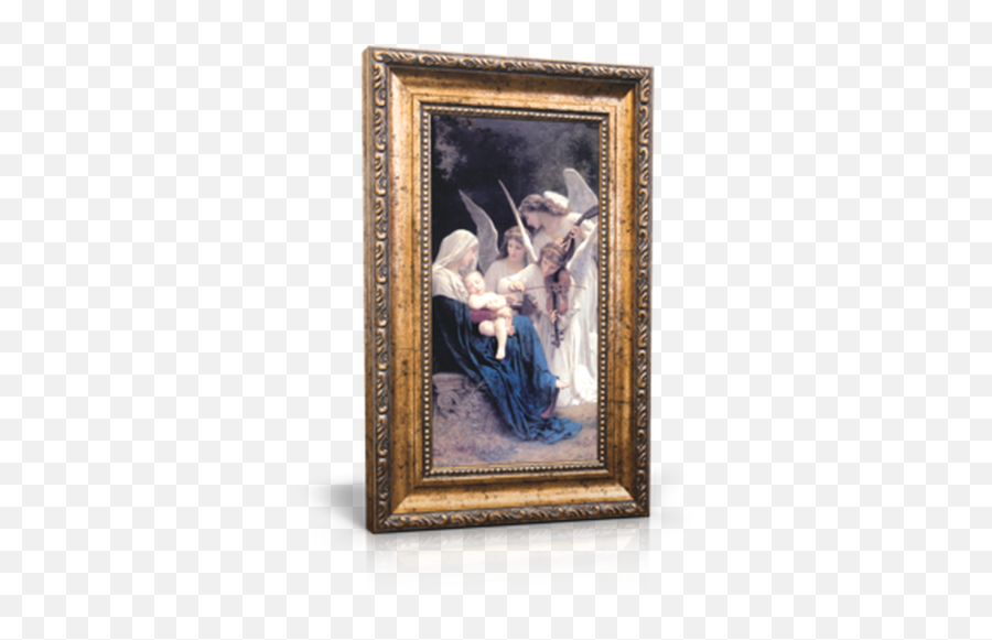 Divine Mercy Vilnius - Framed Canvas 6 X 11 Including William Adolphe Bouguereau Madonna And Child Emoji,Gold Frame Png