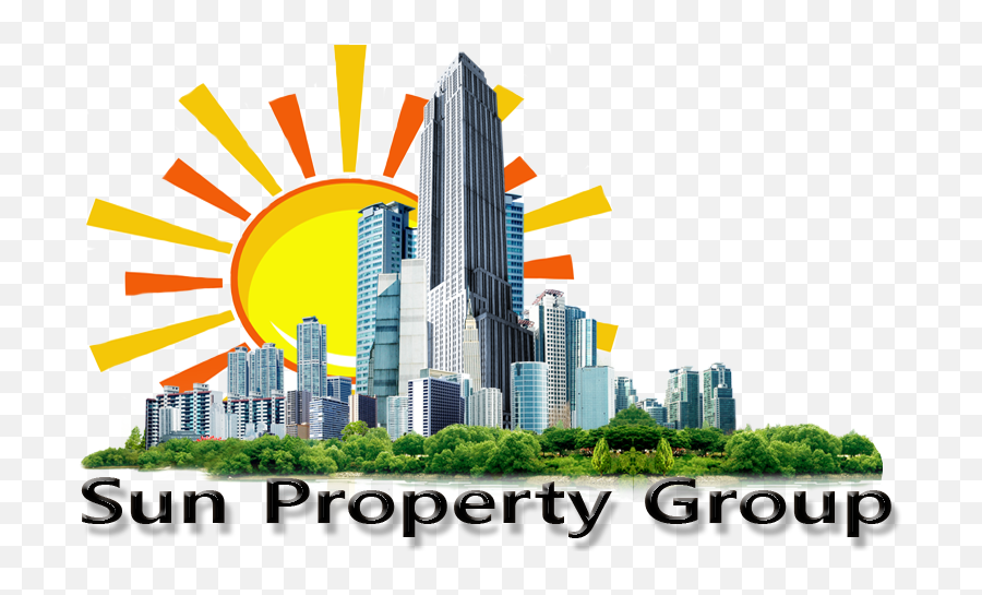 Real Estate Logo Design For Sun Property Group By Abdellah Emoji,Cityscape Logo