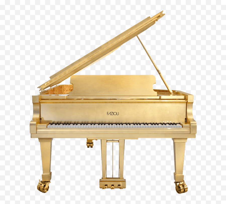 Fazioli 24k Gold Leaf Grand Piano - Golden Piano Emoji,Piano Transparent Background