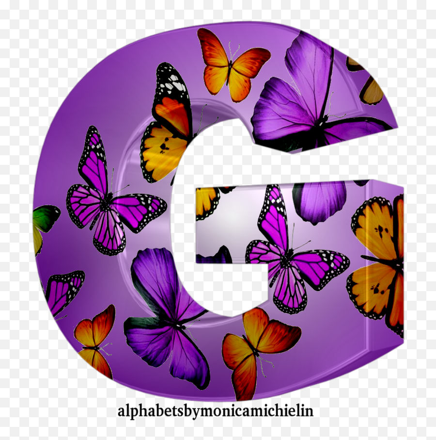 Monica Michielin Alphabets Purple Butterflies Alphabet Png Emoji,Purple Butterfly Png