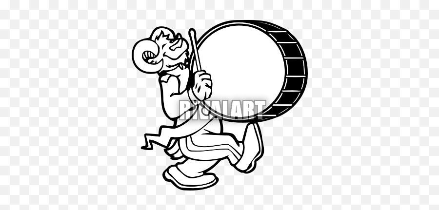 Marching Ram With Bass Drum Clipart Panda - Free Clipart Timbrel Emoji,Ram Clipart