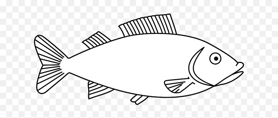 Fish Clipart Black And White Image Png - Clipart Outline Fish Emoji,Fish Clipart