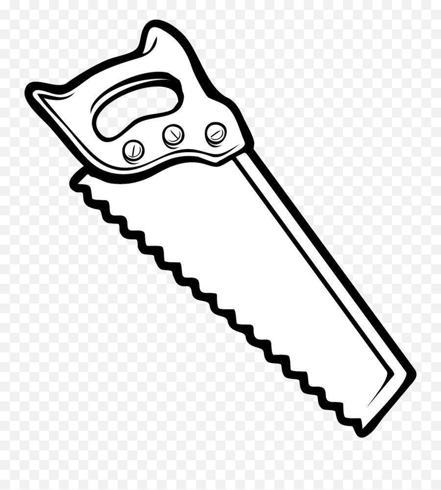 Cutting Tools Clipart Png Transparent - Saw Clipart Black And White Emoji,Tools Clipart