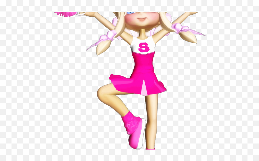 Barbie Clipart Cheerleader - 7th Birthday Cheerleader Card Lider De Tocida Desenho Emoji,Cheerleading Clipart Black And White