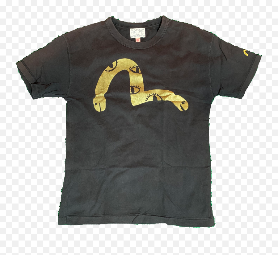 Evisu Gold Logo T - Shirt Emoji,Black And Gold Logo