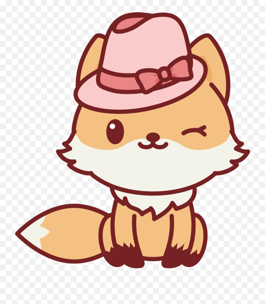Winking Nerdy Fox - Kawaii Cute Animals Cartoon Clipart Emoji,Cute Animals Png