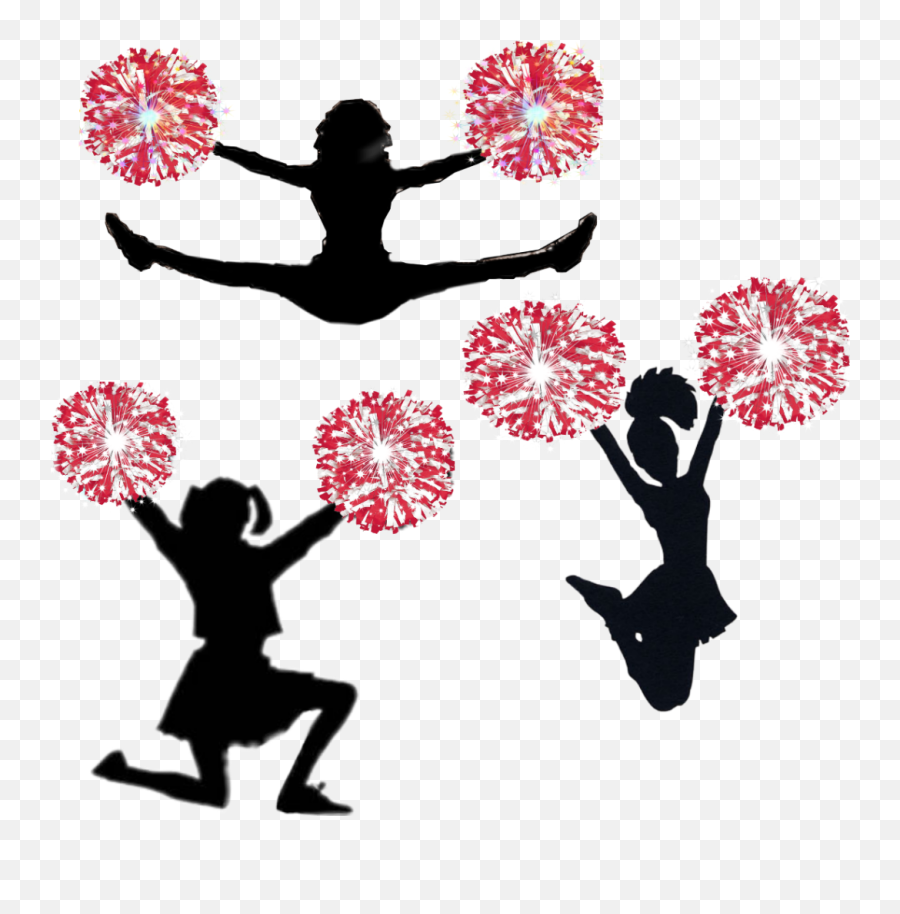 Transparent Cheerleader Clip Art - Cheerleader Pom Pom Emoji,Cheer Megaphone And Poms Clipart