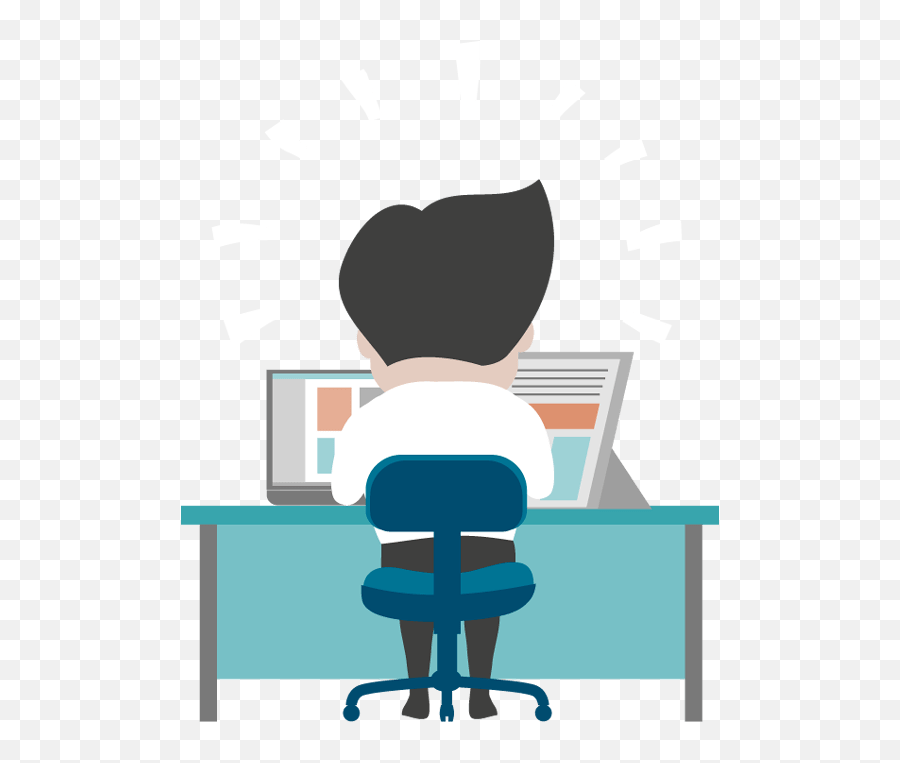 Cartoon Man Working At Desk Clipart - Full Size Clipart Work Cartoon Transparent Background Emoji,Working Clipart