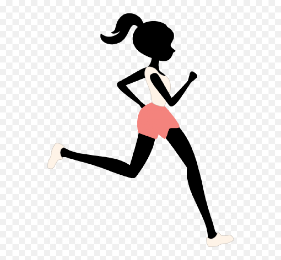 Girl Running Clipart Transparent Images - Silhouette Runner Girl Cartoon Emoji,Running Clipart