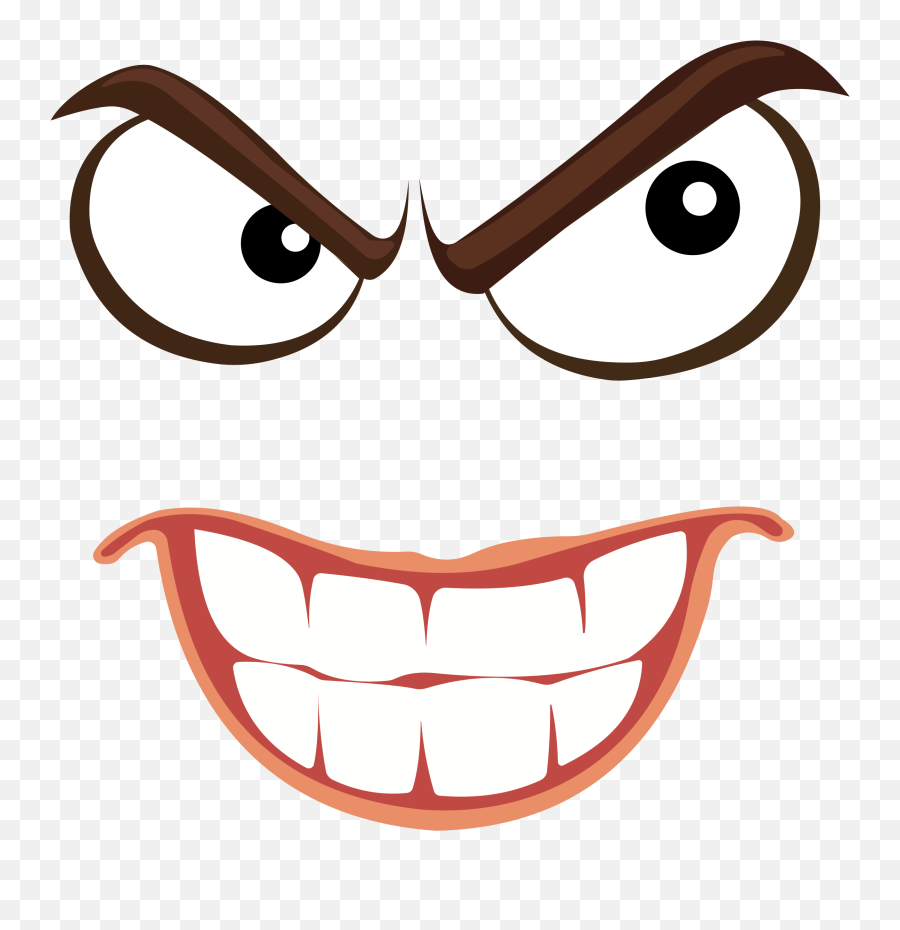 Smiley Face Mouths Transparent Png - Transparent Evil Cartoon Face Emoji,Smiley Face Transparent