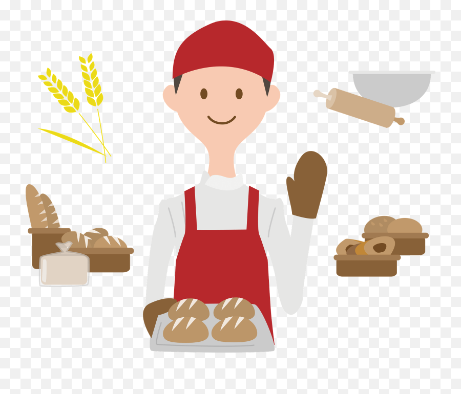 Baker Man Is Making Bread Clipart - Baker Making Bread Clipart Emoji,Baker Clipart