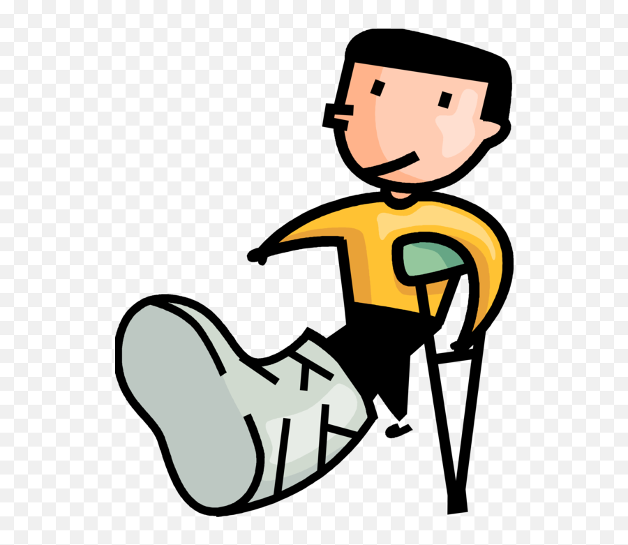 Boy With Broken Leg Clipart - Broken Leg Cartoon Png Emoji,Leg Clipart