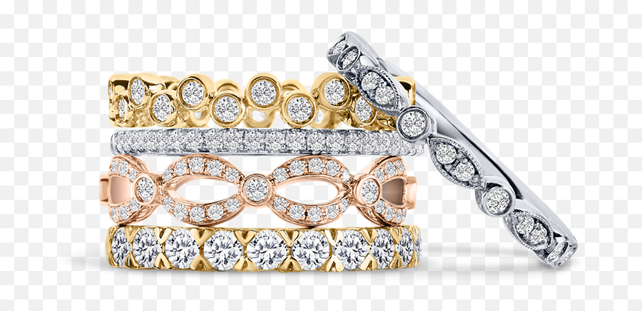 Wedding Bands - Jewel Box Morgan Hill Stackable Diamond Bands Emoji,Wedding Ring Png