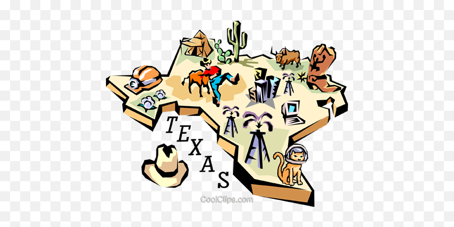 Texas Clipart - Texas Cartoon Map Free Emoji,Texas Clipart